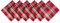 DII Holiday Kitchen and Table Decor Christmas Cloth Square Serviettes Set de 6 Serviettes de Table Motif Carreaux Rouge Tango