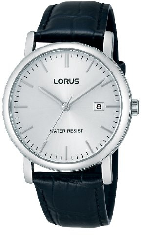 Lorus Klassik Herren-Uhr mit Palladiumauflage und Lederband