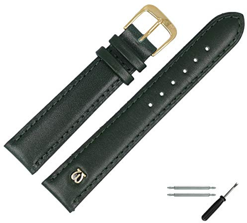 MARBURGER Uhrenarmband 14mm Leder Glatt Mit Naht - Werkzeug Montage Set 10014