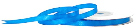 Satinband 6mm x 25m Rolle - FARBAUSWAHL in 3/6/12/18/25/38/50/75/100mm - farbecht & waschbar - Schleifenband für Hochzeit - Geschenkband zum Verpacken Dekorieren Basteln - Mittelblau 366