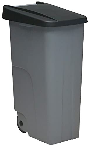 Denox DEN035 Contenedor Reciclo 110 litros Cerrado, Negro, 420x570x880 mm