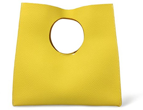 Hoxis Pochette piccola in morbida pelle PU stile minimalista vintage, Giallo, Small