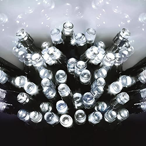 Simpa® Multi-Action Outdoor Waterproof Battery-Operated Timer LED String Fairy Light for Garden, Shrubs, Trellis, Parties, BBQs, Outdoor Weddings (200 LED, White)