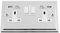 TRIMLINE Polished Chrome USB Socket 2 Gang White Insert Plastic Rocker Switch 2.1