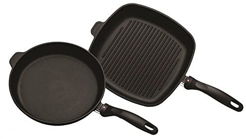 Swiss Diamond XD Bratpfanne und quadratische flache Grillpfanne, 2-teiliges Set
