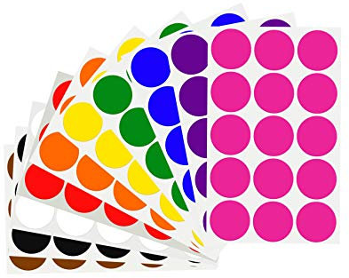 Etiketten Bunt 30 mm Sticker – 3 cm Etiketten 150 Stück von Royal Green