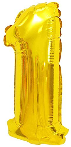 Folienballons Folienballons Buchstaben Zahlen Gold 80cm Partydeko XXL Luftballons, Plastik, 1 - Gold, Gold