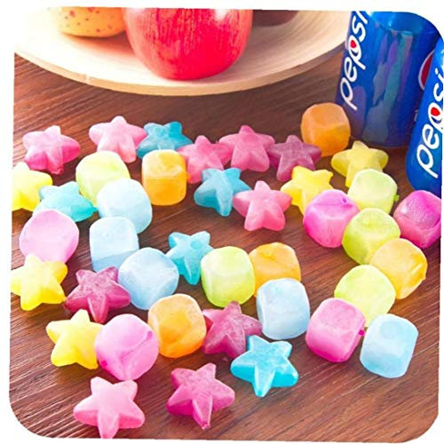 LAVALINK 20 Star-shaped Ice Cubes Plastic Reusable Multi-color Ice Cubes Picnic to Keep Drinks Cool