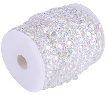 MAGT Perlenvorhang, 30m Acryl Kristall-ähnliche Schnur Perlen Transparente Trennvorhang Hochzeit Geburtstagsfeier Dekorationen DIY Handwerk(AB Color)