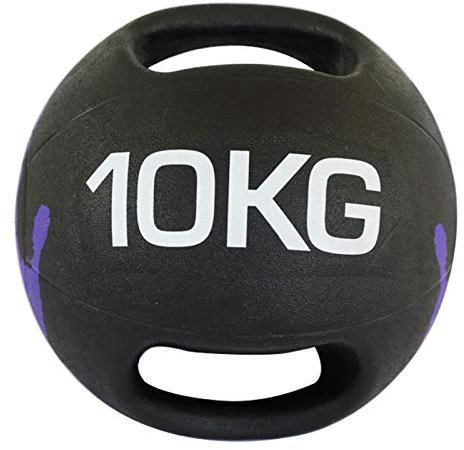 Medizinball Doppelgriff Gummi-Medizin-Kugel, Home Gym Core Stärke Training Cardio Fitnessgeräte, 3kg / 4kg / 5kg / 6kg / 7kg / 8kg / 9kg / 10kg (Size : 10kg/22lbs)
