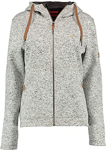 TOM COLLINS Damen Fleecejacke Freizeitjacke Zipper hochgeschlossen mit Kapuze Adisur, Größe:44, Farbe:Mittelgrau