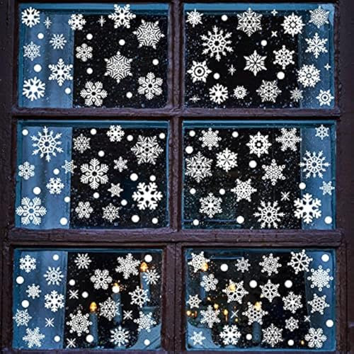 Weihnachten, Schnee Weihnachtsfenster Aufkleber Schneeflocke Wiederverwendbare Weihnachtsfenster Klammern für Home Office Klassenzimmer Weihnachtsfeier