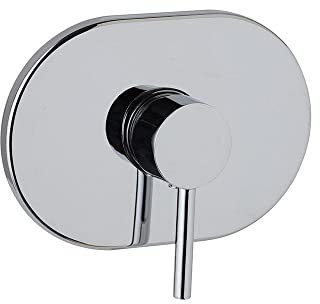 Kiamami Valentina - Gruppo Miscelatore Doccia Incasso | Design Moderno | Ottone Cromato | Placca Esterna 12,5x18cm | Attacchi Standard 1/2''