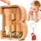 Summidate Spardose für Kinder Junge, Personalisiert Holz Großes Sparschwein, Unzerbrechliches Buchstabe A-Z Sparbüchse für Kinder Mädchen, Erwachsene, Geschenk&Dekoration