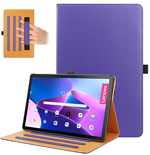VOVIPO Custodia Cover Lenovo Tab M10 Plus (3rd Gen) 10.6 pollici, Custodia Folio con supporto in pelle PU multi-visualizzazione con cinturino per Lenovo Tab M10 Plus (3rd Gen) 10.6 2022-Purple