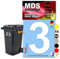 Zahlen Aufkleber 15cm von MDS Brand, Selbstklebende Hausnummeren für Mülltonne & Briefkasten, Klebezahlen Aufkleber für Außen & Innen, D-15 (3, Weiß)