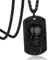 Bandmax Schwarze Totenkopf Militärische Anhänger Halskette Herren Edelstahl Skull Kette Dog Tag Halskette Schädel Kette Gotik Punk Schmuckstück für Halloween
