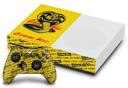 Head Case Designs Offizielle Cobra Kai Logo Ikonisch Vinyl Haut Gaming Aufkleber Abziehbild Abdeckung kompatibel mit Xbox One S Console and Controller Bundle