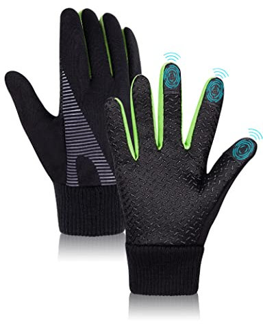 Becellen Gants Enfant Hiver, Gants Velo Thermique ÉCran Tactile Antidérapants Coupe-Vent Gants Cyclisme Course Marche Moto pour Garçons Filles 6-10 Ans Plein Air