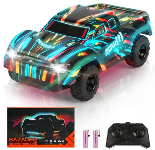 BAZADER Ferngesteuertes Auto RC Auto All Terrain 1:22 für Kinder Jungen mit Sprüh und Lichteffekten