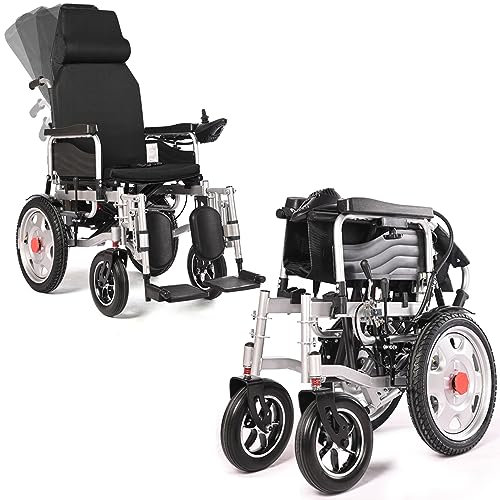 ZORZA Klapper elektrischer Rollstuhl - mit Verstellbarer Rückenlehne - Faltbar Leistung Mobilité Hilfe Motorisé Rollstuhl - 250W Doppelmotor - Fahrstrecken über 35 Kilometer