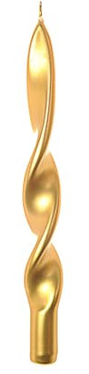 Magie di Natale Kerze Flamme Spirale glänzend Wachs weiß H 29 cm Weihnachtsdeko (Ø 2.2 x 25 cm, Gold)