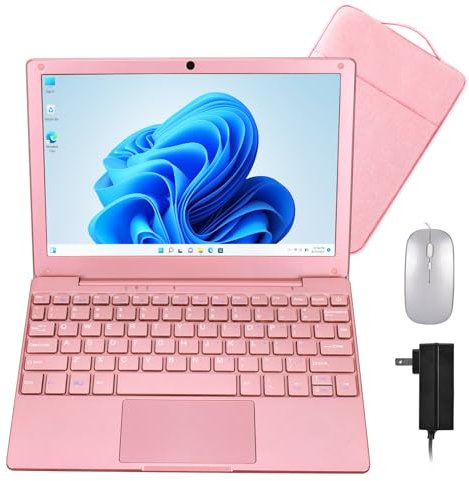 HBESTORE Mini Laptop, 10.1 8GB RAM 128GB SSD, IPS Display with Intel Celeron N4020 Processor (up to 2.8GHz), Lightweight and Powerful with Windows 11 OS Small Computer.(Rose Gold)