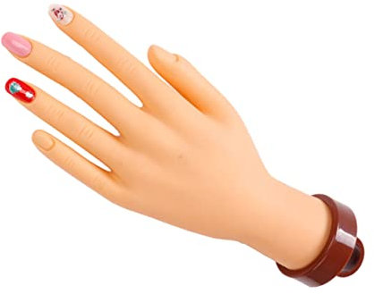 minkissy Realistic Hand Shape Fake Hand Model for Nail Art Practice Manicure Tool