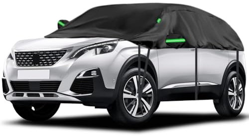 Mezza Copertura per Auto Compatibile con Peugeot 3008 2007-2024, 300D Impermeabile Telo Copriauto per Auto Telone Contro Sole Neve UV Gelo