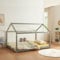 [en.casa] Kinderbett Cerro Hausbett Jugendbett Bett in Haus-Optik Montessori Bett aus massiver Kiefer Bettgestell mit Lattenrost Grau 120x200cm