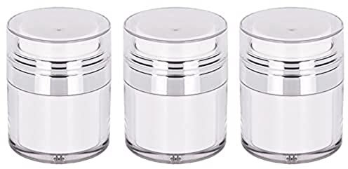 GOSIA Bouteille Sous Vide en Pot de CrèMe, 50 Ml de Pot à Pompe Sans Air, Distributeur de Lotion Portable, Contenant de Voyage pour CrèMes de Maquillage 3 PièCes