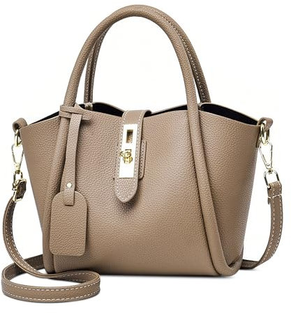 SODOLLEE Handtasche Damen Elegant Umhängetasche Klein Schultertasche Mode Henkeltasche Frauen Leichte PU Leder Handtaschen Tragetasche für Dating Arbeiten Reisen Einkaufen Khaki