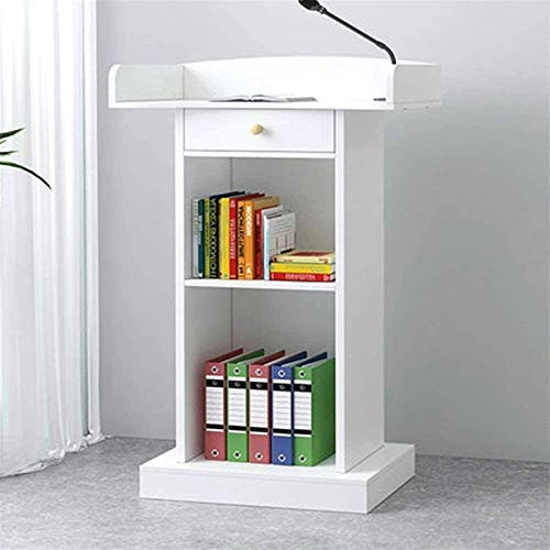 CAFIEDR Rednerpult-Podiumsständer, Acryl-Podium, Stehpult, Podium, Empfangstheke, Holzpodest, Schultisch, Zeremonienmeister-Schreibtisch (#2)