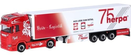 317733 H0 Scania CS20 HD Kühlkoffer-Sattelzug Heide Logistik / 75 Jahre Herpa
