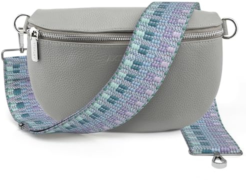 Artvall - Umhängetasche Echtleder Tasche Handtasche Leder Bauchtasche Klein mit Schultergurt Design Taschenband abnehmbar verstellbares Riemen Crossbody Bag Echt Ledertasche Damen mit Reißverschluss