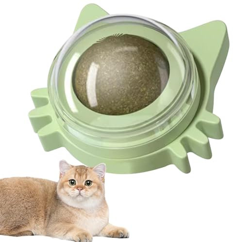 Juguete para gatos Bola de hierba gatera - Juguete de pared giratorio interactivo con hierba gatera | Juguete de limpieza de dientes de gato para gatos pequeños, medianos y gatos para masticar