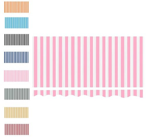 HAEKEBC Ersatz Markisenstoff Streifen Stoff Für Markise, Klemmmarkise Ersatzstoffe 2m 3 4m 5m 6m Ersatz-Oberstoff Markisenbespannung Im Freien, Ersatz Terrassenmarkise(Pink,20x16ft/600x500cm)