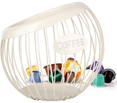 Guolich Porta Cialde Caffe Porta Capsule Caffe, Portacialde da Caffè,Capsule di Caffè Cesto di Immagazzinaggio,Contenitore Caffe, Cestini da Cucina,per Casa Bar,Angolo Caffe,Ristoranti,Hotel (Bianco)