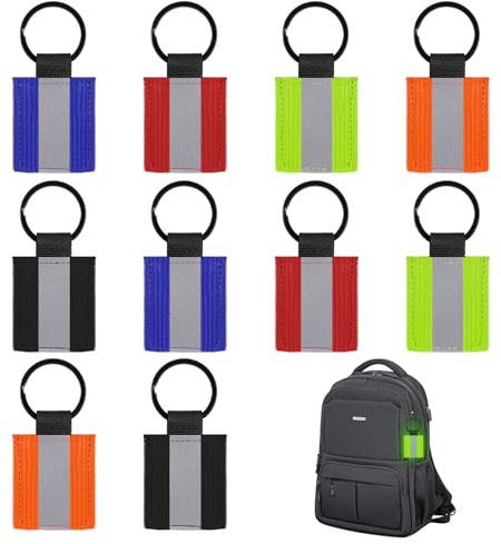 patinadrift 10 Stück Reflektor Anhänger für Schultasche Rucksack Radfahren, Sicherheits Reflektor Anhänger für Kinder, Schulranzen Reflektoren Anhänger für Handtasche Jacken Rollstuhl Gehen