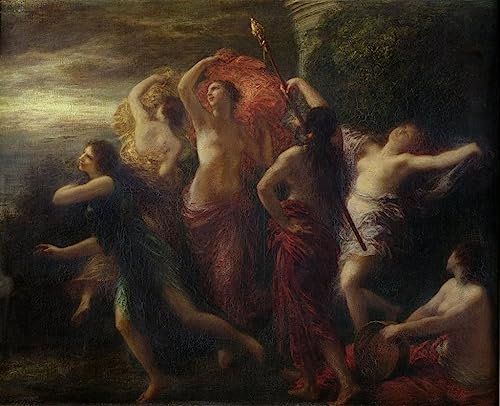 EQVRDCUW Ölgemälde Leinwand Malerei Poster Leinwand Plakat Hortensien und Brühen mit zwei Stiefmütterchentöpfen von Ignace Henri Jean Fantin Latour Leinwandbilder Bild für Wanddekoration 60x90cm