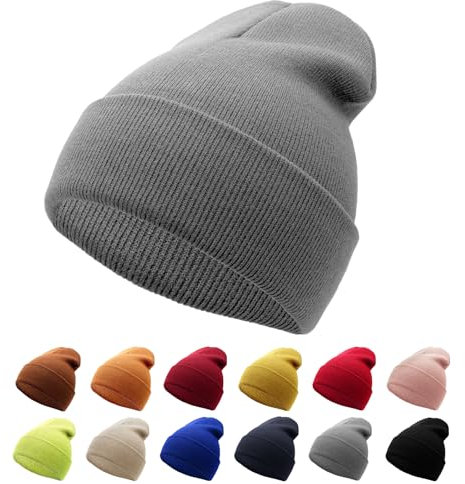 NebulaGlam Mütze Warm Mützen Unisex Wintermütze Strickmütze Weiche Winter Beanie Mütze für Herren und Damen für Outdoor Sports (Grau)