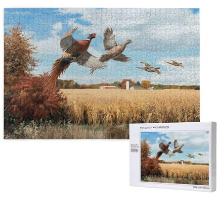 Ente Jagd Tier, Puzzle 1000 Teile, Holzpuzzle, Spielzeug, Familienspiel, Wanddekoration für Erwachsene und Teenager