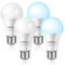 ILEEDear Dusk to Dawn LED Light Bulbs 11W with Daylight Sensors, E27 Edison Screw, Auto On Off, Outdoor Night Light from Dusk Till Dawn, Security Bulbs, Cool White 6500K, 4 Pack