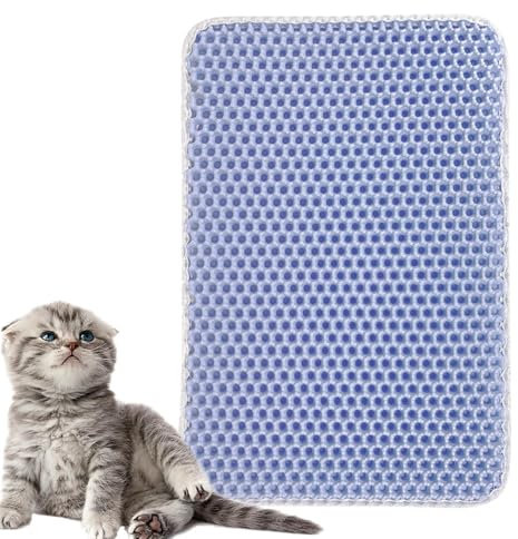 Tapis de litière pour chat - Antidérapant - Tapis de collecte des déchets - Tapis de récupération des toilettes pour chat pour l'intérieur, la maison, la cour, le garage, la maison pour chat, le
