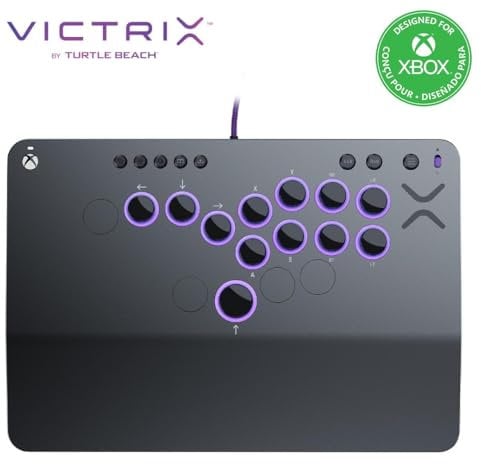 Turtle Beach Victrix Pro KO Leverless All Button Fight Stick, Officially Licensed for Xbox Series X|S, Xbox One, Windows 10/11 PC, Customizable eSports Tournament Ready Controller, Gray