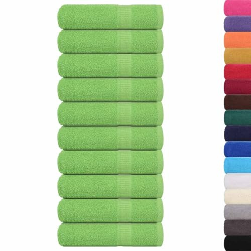 vidaXL Badetücher FROGN 10 STK. Apfelgrün 100x150 cm 360 g/m²