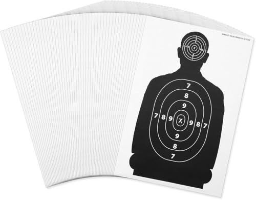 X-Targets Zielscheibe *Silhouette Target* | 43 x 63 cm | Papier 70g/m² | Ideal für Schießausbildungen | Verschiedene Trefferzonen für perfektes Training