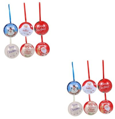 Cabilock 2 Sätze Kugel Bonbonglas Rote Weihnachtsschmuck Cupcake-boxen Weihnachtskugeln Als Ornamente Halloween-kugeln-ornamente Plätzchen Weihnachtskeksdosen Polyester 6 Stück * 2