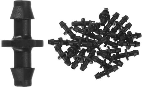 M METERXITY 25-Pack Drip Irrigation Barbed Fittings, for 1/4 Inch Tubing Connector Plastic Coupling Irrigation Parts for Garden/Greenhouse/Aquarium/Flower Pot, Drip Pipe Accessories