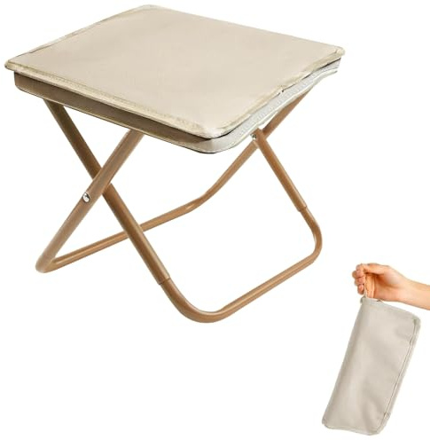 WOXFUWOXFU Faltbarer Campinghocker aus Oxford - 100kg Tragkraft, wasserabweisend für Garten, Angeln & Strand | Approx. 26 x 23 x 27 cm Kompakt & Leicht (braun)